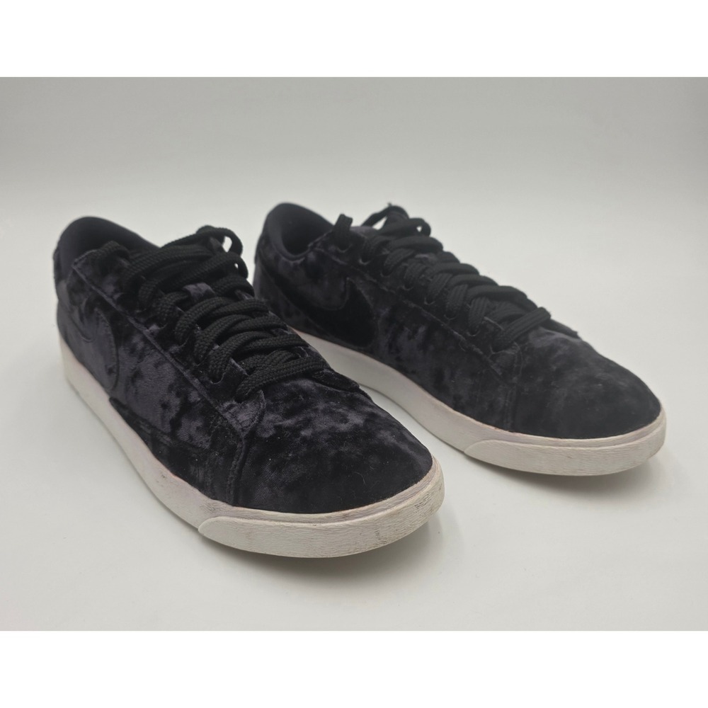 RARE Nike Blazer Low LX Black Crushed Velvet Sneakers Women's Size 8